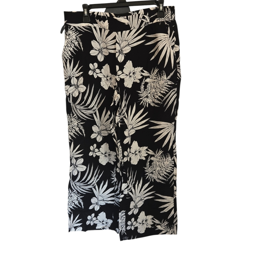 Talbots Monochrome Floral Trousers